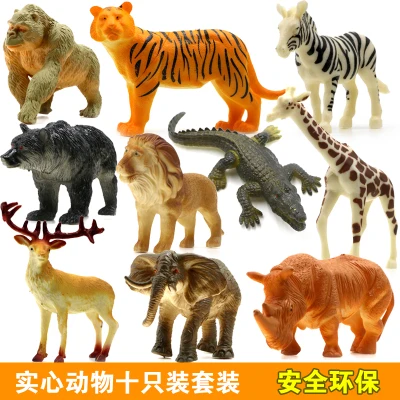 

Small wild animal figures mini plastic toy for kid boy wild animal model set cheap jungle wildlife miniature cartoon figurine