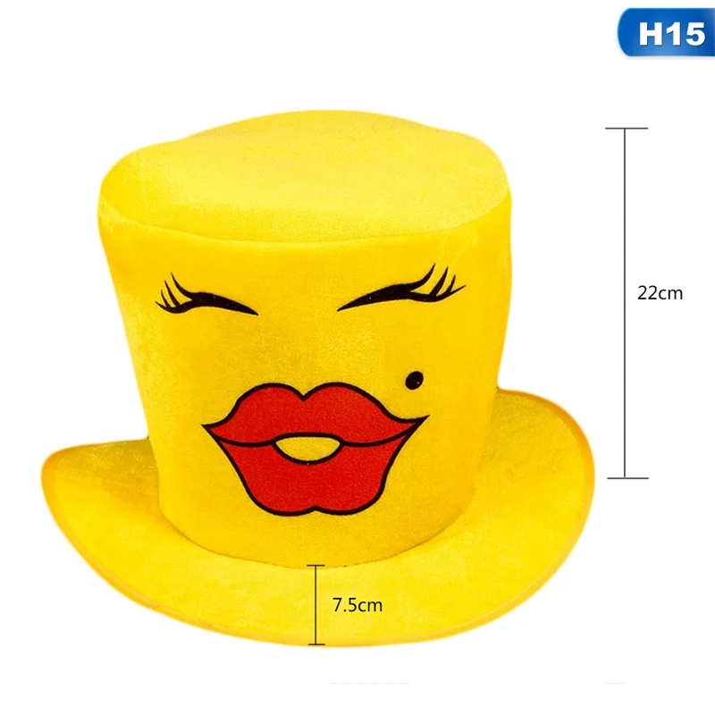 Шляпа на Хэллоуин, нарядное платье, карнавальный костюм, шапка в горошек, шляпа клоуна для вечерние голова для косплея, аксессуар - Цвет: 15