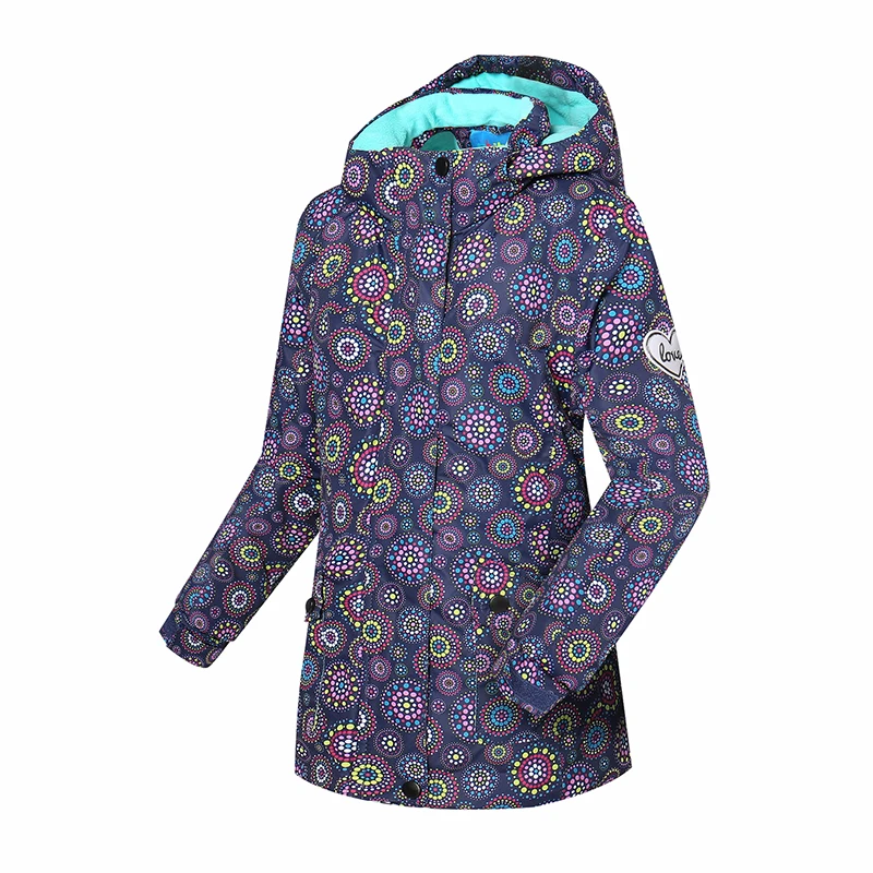 Детектор, уличная лыжная куртка для девочек, детские лыжные куртки, водонепроницаемые куртки для сноуборда, плотная одежда для девочек, теплое ветрозащитное пальто