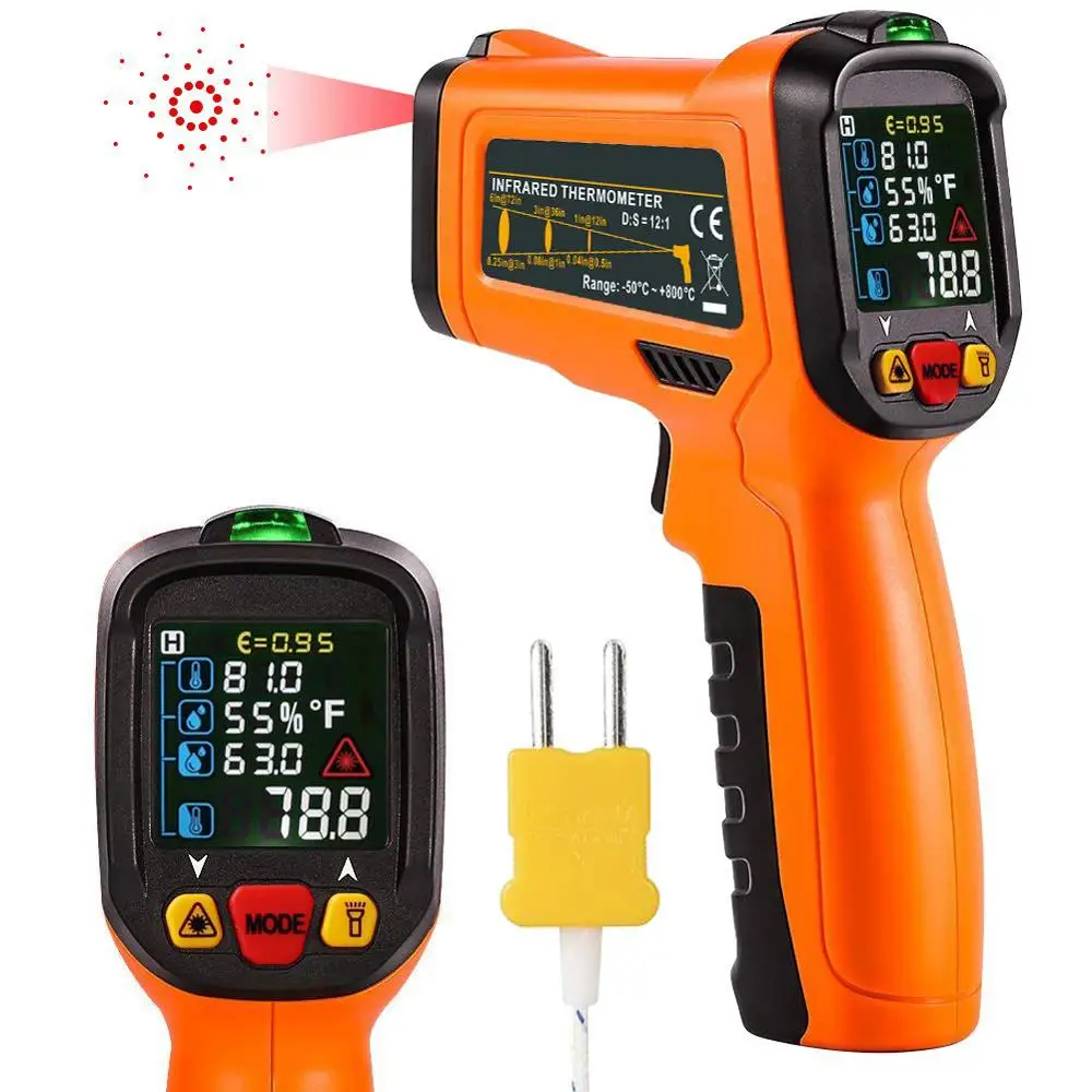 

Non-Contact Infrared Thermometer Digital Laser PM6530D -50-800C Themperature Pyrometer IR Laser Point Gun For Industry home use