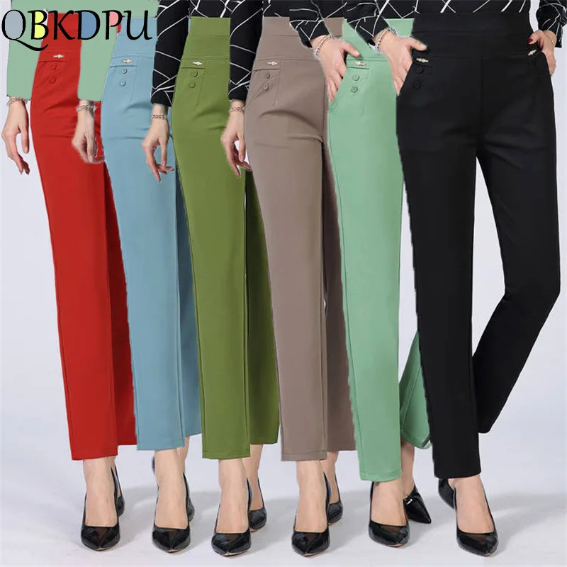 Summer Thin Pants Plus Size business Formal women trousers slim female work wear Office Lady career plus size high waist pants Summer Thin Pants Plus Size business Formal women trousers slim female work wear Office Lady career plus size high waist pants