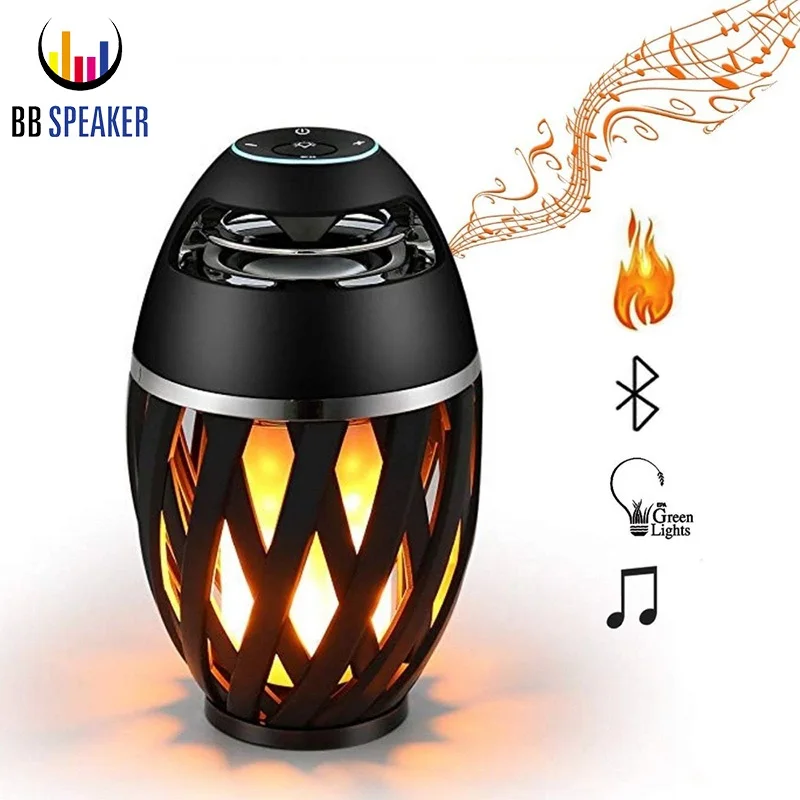 Led Flame Effect Lamp/Light Bluetooth Speaker Romantic Night Light