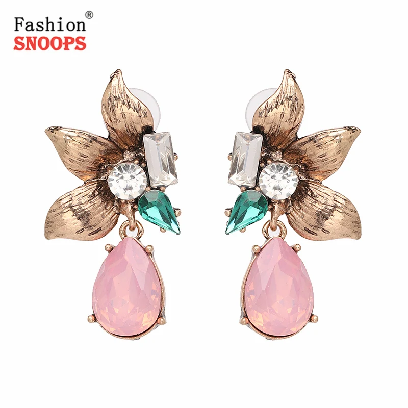 

Vintage Rhinestone Beaded Statement Earrings New Design Women Drop Dangle Earrings Fashion Jewelry Brincos