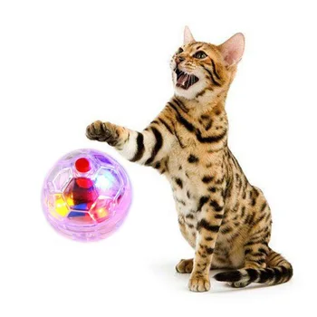 

LED Funny Interactive Cats Toys Flashing Ball Puppy Playing Products Pets Favorite Accessories With Button Battery