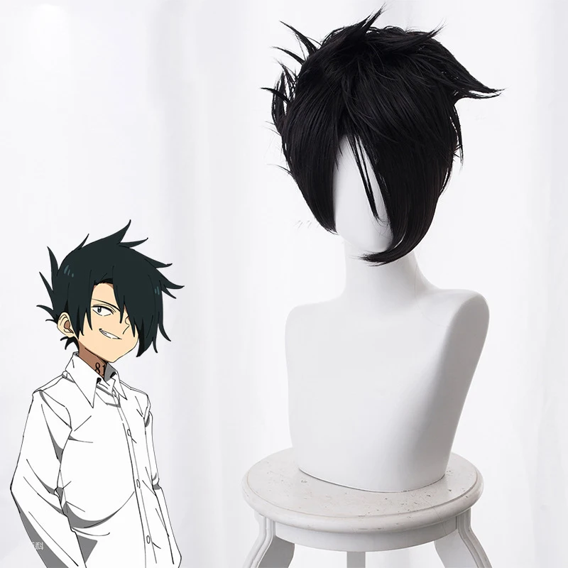 

The Promised Neverland Ray Cosplay Wig 30cm Shorty Straight Heat Resistant Synthetic Hair Anime Costume Party Wigs Black
