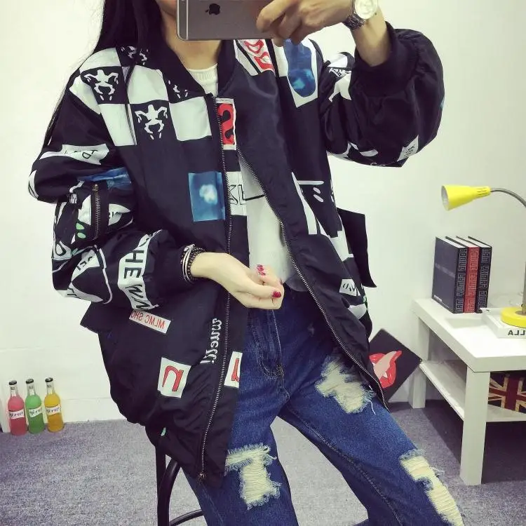 Kpop BIGBANG Южная Корея ulzzang GDragon с головой ветра BF Harajuku граффити буквы бейсбольное пальто любителей толстовка