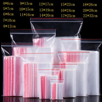 100 pcs/pack petits sacs en plastique à fermeture éclair sac Transparent refermable sac à chaussures sac de stockage sous vide sac de stockage des aliments sacs transparents en Poly 1