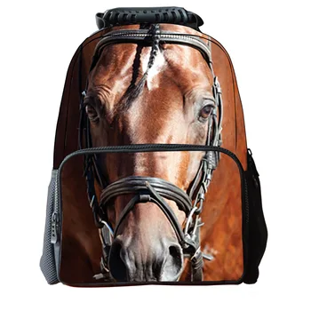 

16 Inch Cool Children 3D Animal Felt Backpack Men's Backpack Crazy Horse Printing Bag for School Girls College Student Bagpack