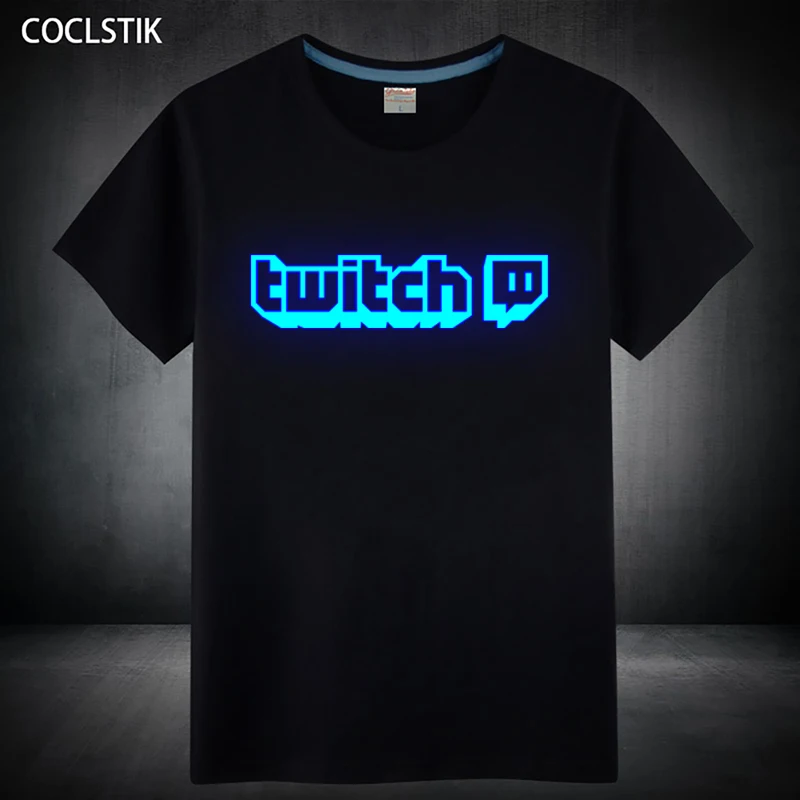 100% хлопок детская/взрослая летняя флуоресцентная футболка Twitch
