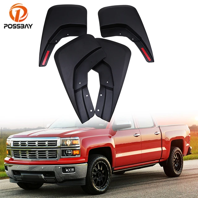 POSSBAY Car Front Rear Fender Flares Mud Flaps Splash Guards for 2015