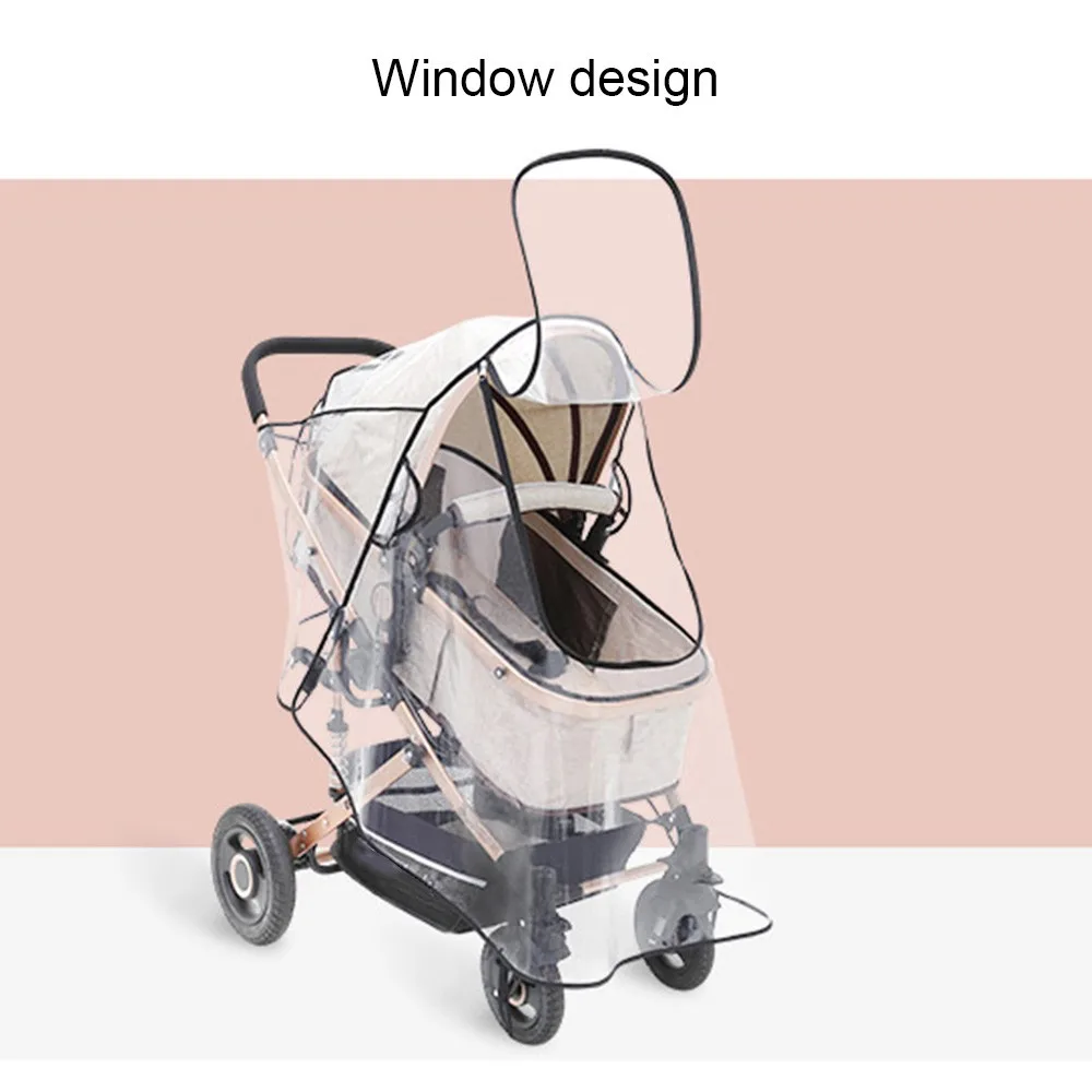 

Stroller Accessories Waterproof Rain Cover Transparent Wind Dust Shield Zipper Open For Baby Strollers Pushchairs Raincoat
