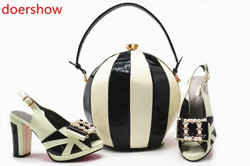 doershow Italian Shoe with Matching Bag Sets African Woman Matching Italian Shoe and Bag Set Nigerian Shoes and Bag Set!MQ1-9