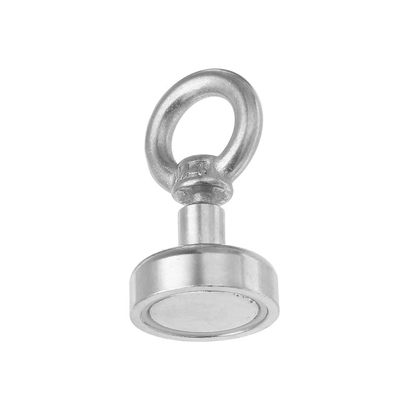 

20mm 9kg Neodymium Recovery Magnet Metal Detector Eyebolt Circular Ring Magnet New