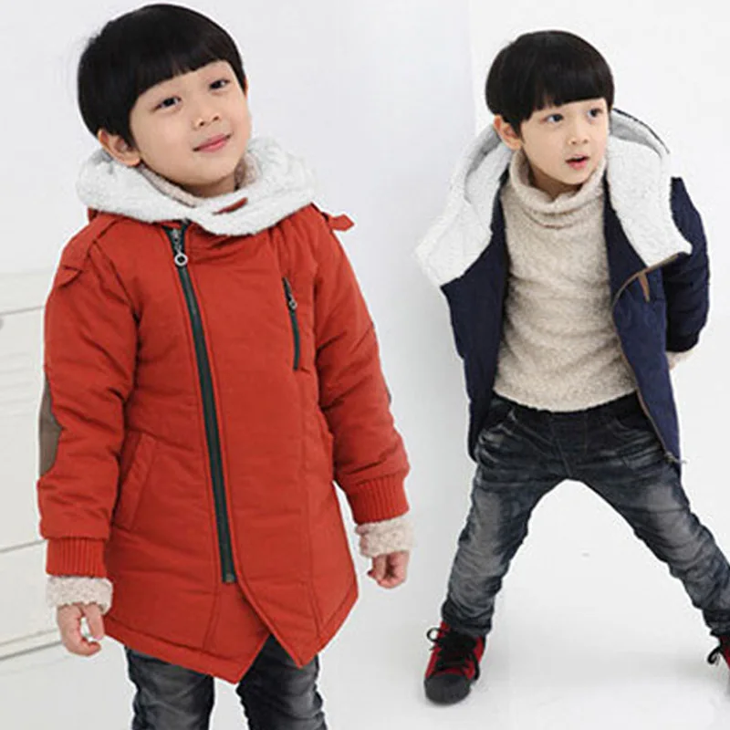 

Autumn Winter Boys Coats Hooded Cotton-Padded Casual Kids Thick Jackets for Boys 3-12Y Toddler Teens Children Outerwear