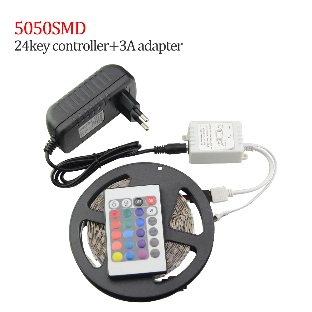 Высокая яркость SMD 5050 светодиодный полосы DC12V Тира светодиодный свет 5 м/рулон 300 светодиодный гибкая световая полоска не обладает водонепроницаемостью: декоративная подсветка для дома