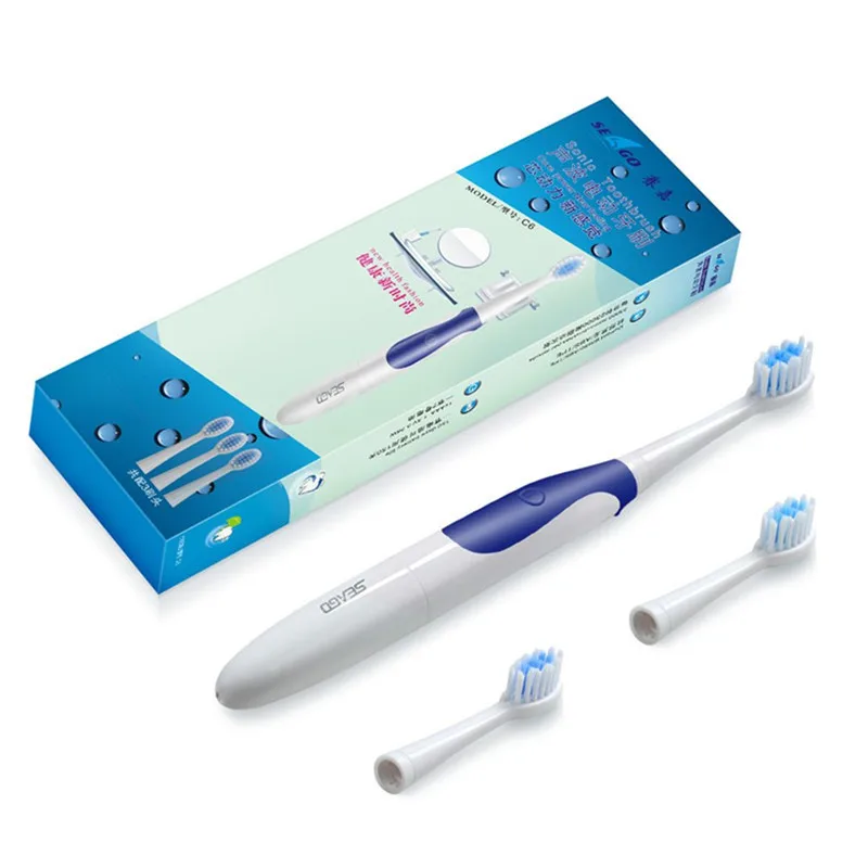 Seago SG-906, звуковая электрическая зубная щетка, водонепроницаемая, IPX7, Глубокая чистка, отбеливание зубов, мягкая щетка для ухода за полостью рта для взрослых - Цвет: Синий