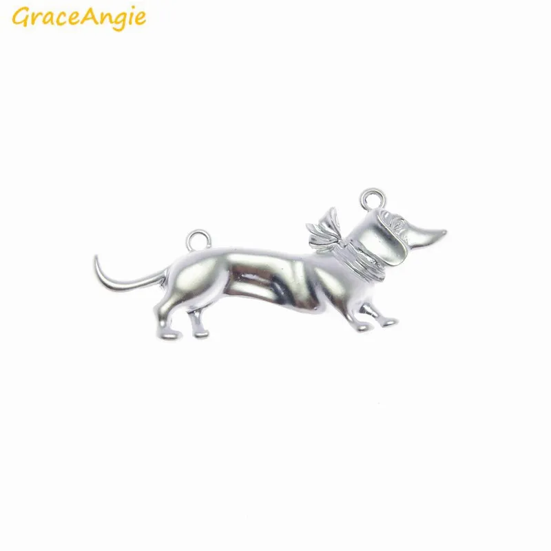 GraceAngie 4 шт матовый цвет щенок таксы Подвеска Шарм DIY Ювелирные изделия Ожерелье