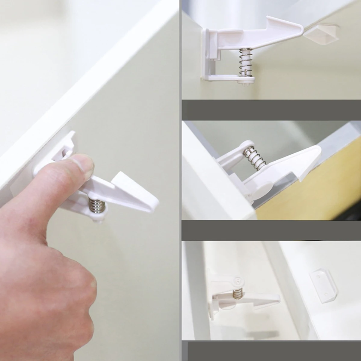 الأطفال قفل أمان الطفل خزانة مصفحة درج الباب قفل الاطفال خزانة أقفال الخفية 2key 8 قطعة/المجموعة سلامة الطفل الربيع أقفال