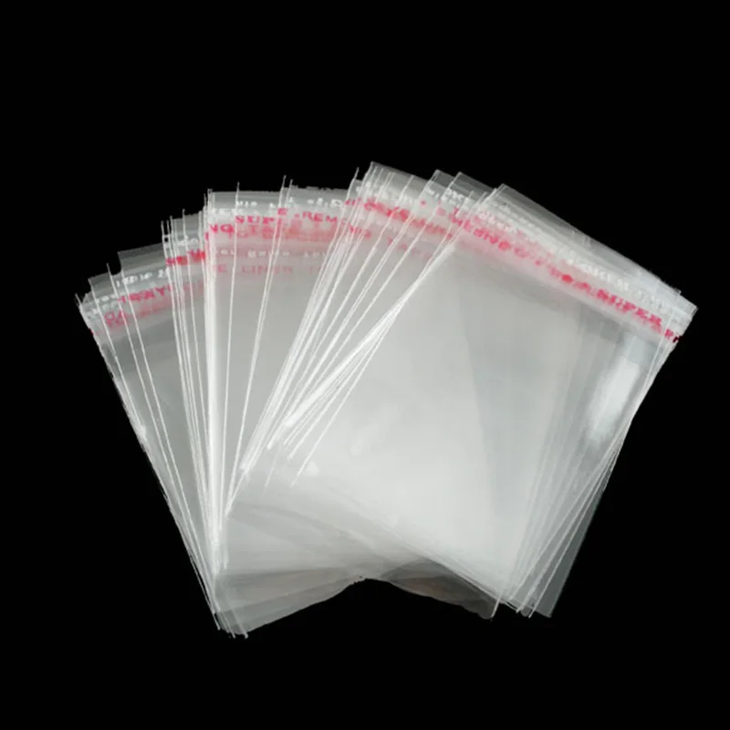 Newest Practical 200Pcs Self Adhesive Seal Plastic Bag Clear Jewelry