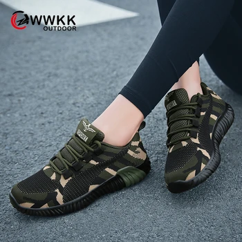 

WWKK 2019 Autumn Sneakers Women Camouflage Shoes Flat Sport Running Shoes Woman Breathable Mesh Walking Shoes scarpe donna
