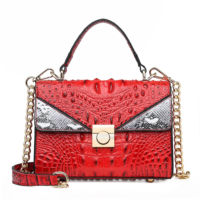

2019 Luxury Handbags Ladies Bags Designer Fashion Alligator Leather Small Shoulder Bags Female Party Messenger Bags For Women