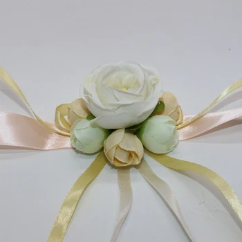 

10 Pcs\lot DIY Handmade Female Guest Hand Flower Rose Artificial Flowers For Wedding Party Bridesmaid Bride Prom Wrist Flowers