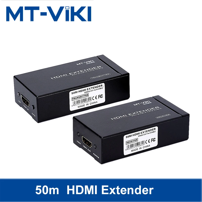 

MT-VIKI HDMI extender 50M single network cable RJ45 UTP/STP Cat5e/6 HDMI to network cable network extender HD transmission ED05