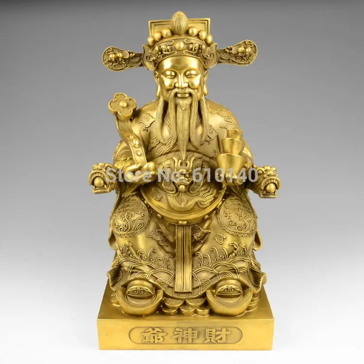 

Man bronze statue of the God of Wealth Decoration Treasurer god gold ornaments Wealth God of Wealth