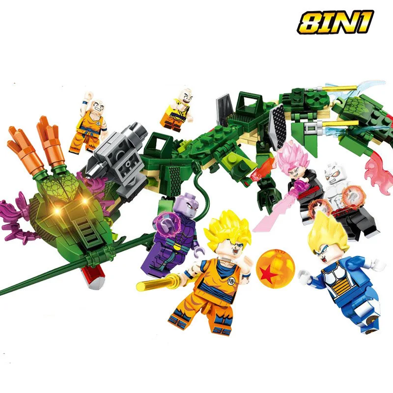

Legoing Dragon Ball Super 8 in 1 summoned Shenlong Sun Wukong Vegeta Klinji spelled into building blocks Compatible legoed