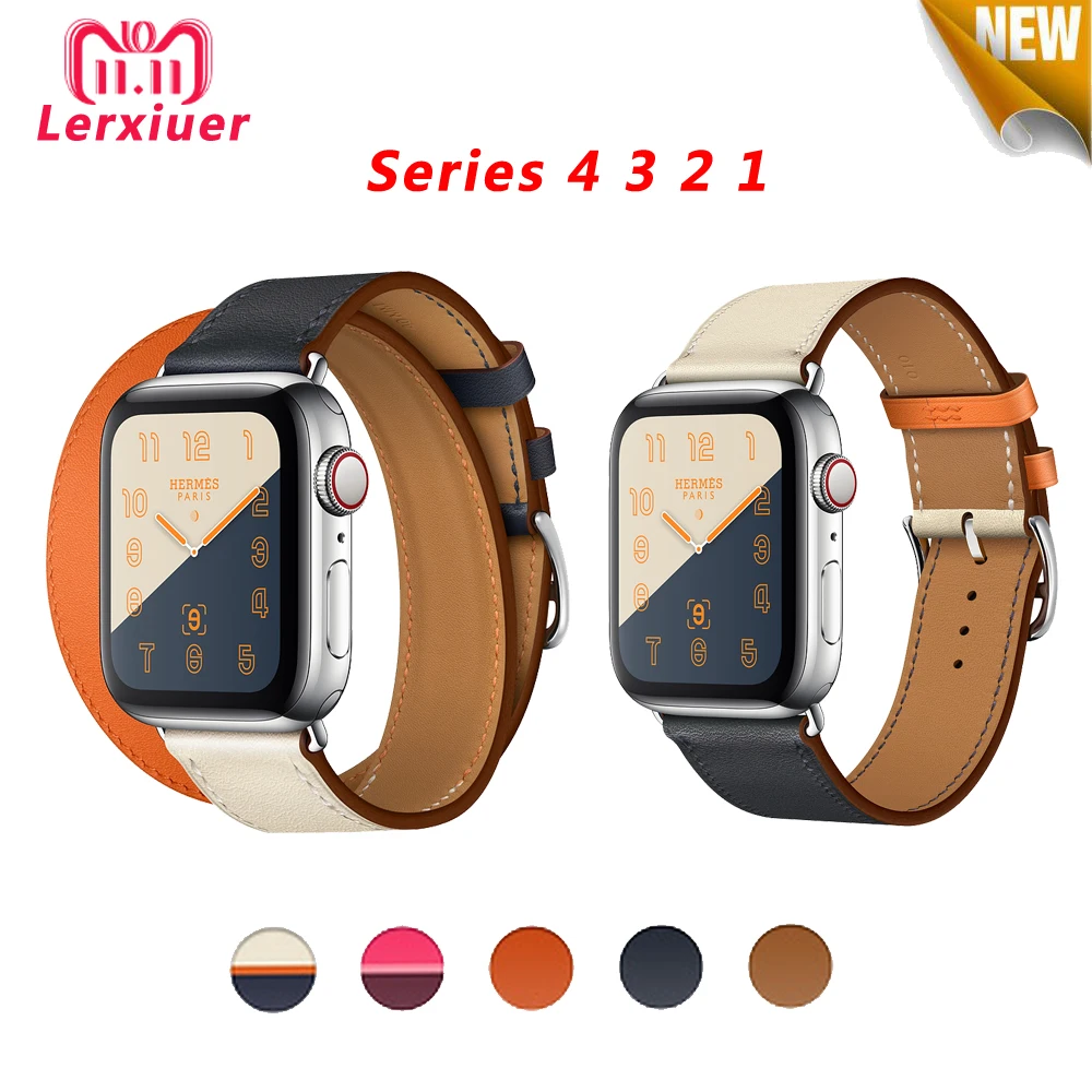 

Leather strap For Apple Watch 4 band 44mm 40mm Watchband iwatch series 3 2 1 42mm 38mm Bracelet Wrist belt Watch Accessories