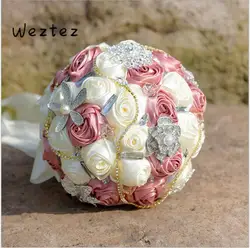 Свадебный букет Романтические цветы Сладкая Роза с жемчугом букеты для подружек невесты цветок D528