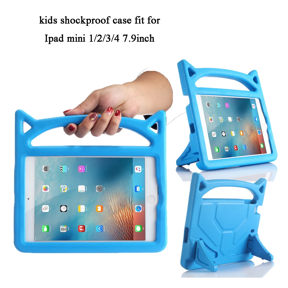 

Kids Case for iPad Mini 1/2/3/4 Safe Shockproof EVA Silicone Stand Grip Carrying Handle for iPad Mini 4 7.9 inch Coque + Pen