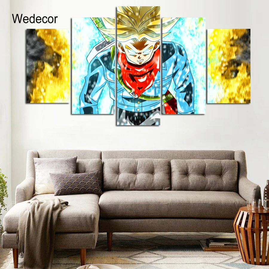 5 панелей HD холст печать картина Жемчуг дракона Z Goku вентиляторы Dbz аниме