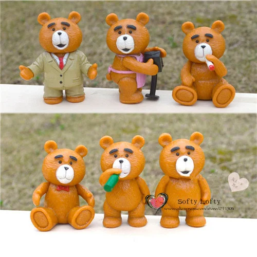 Ted Mans Teddy Bear Mini Figures 6pcs - Front