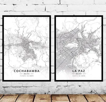 

Cochabamba La Paz Bolivia Map Poster