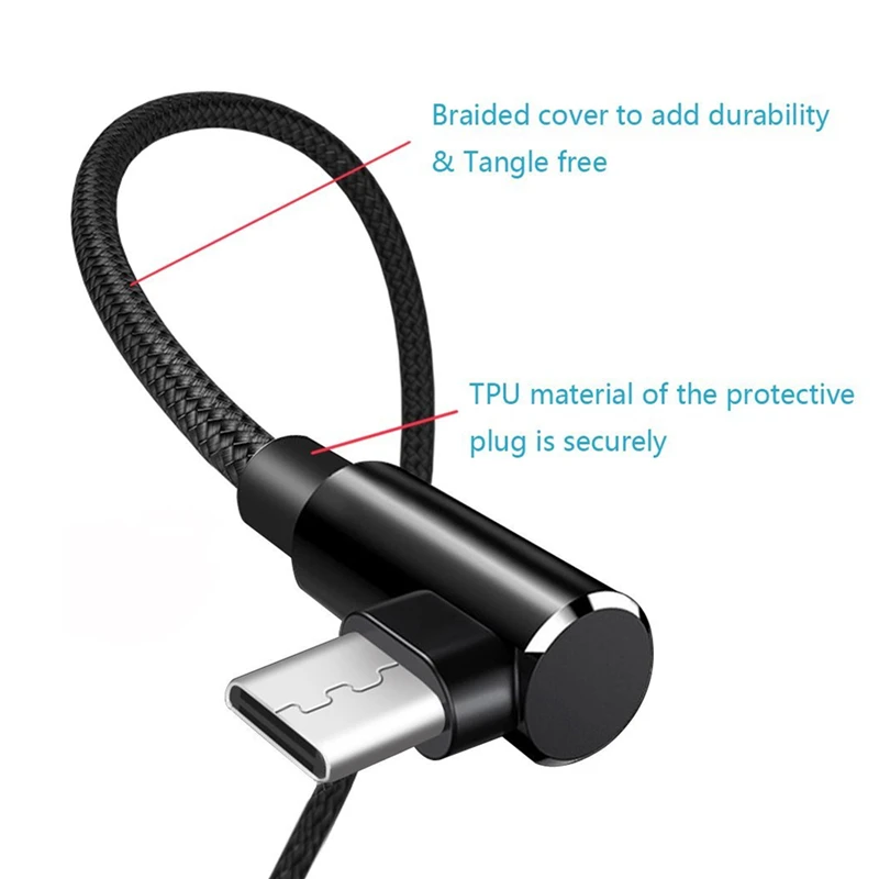 Byleen USB C линия 3 1 Быстрая зарядка 90 градусов L Тип шнур для передачи данных зарядное