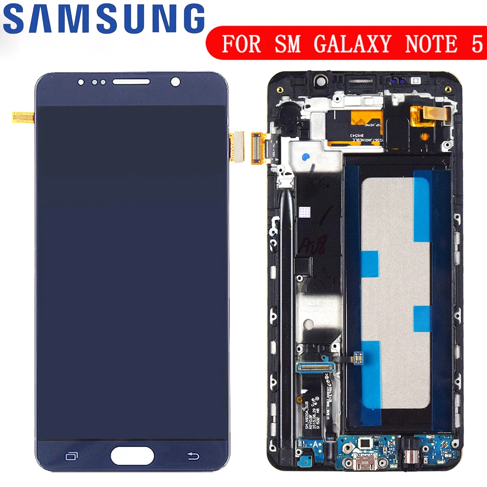 

New TFT Display For Samsung Galaxy N920P LCD Digitizer Sensor With Frame Touch Screen For Samsung Note 5 N920A N920V LCD Screen