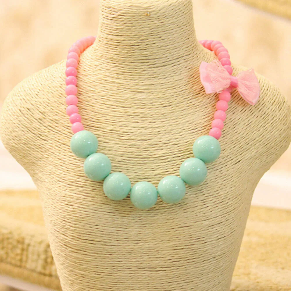 2018 New Fashion Style Jewelry Beads Necklace Little Girl Baby Kids