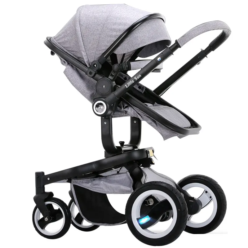 

2019 High landscape luxur Baby Stroller Can Sit, Lie High Landscape, Four Wheel Shock Absorbers, Wide Width Two-way Cart, Summer
