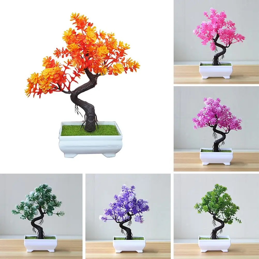

Hot Artificial Potted Tree Bonsai Simulation Plant Home Decor Table Centerpieces