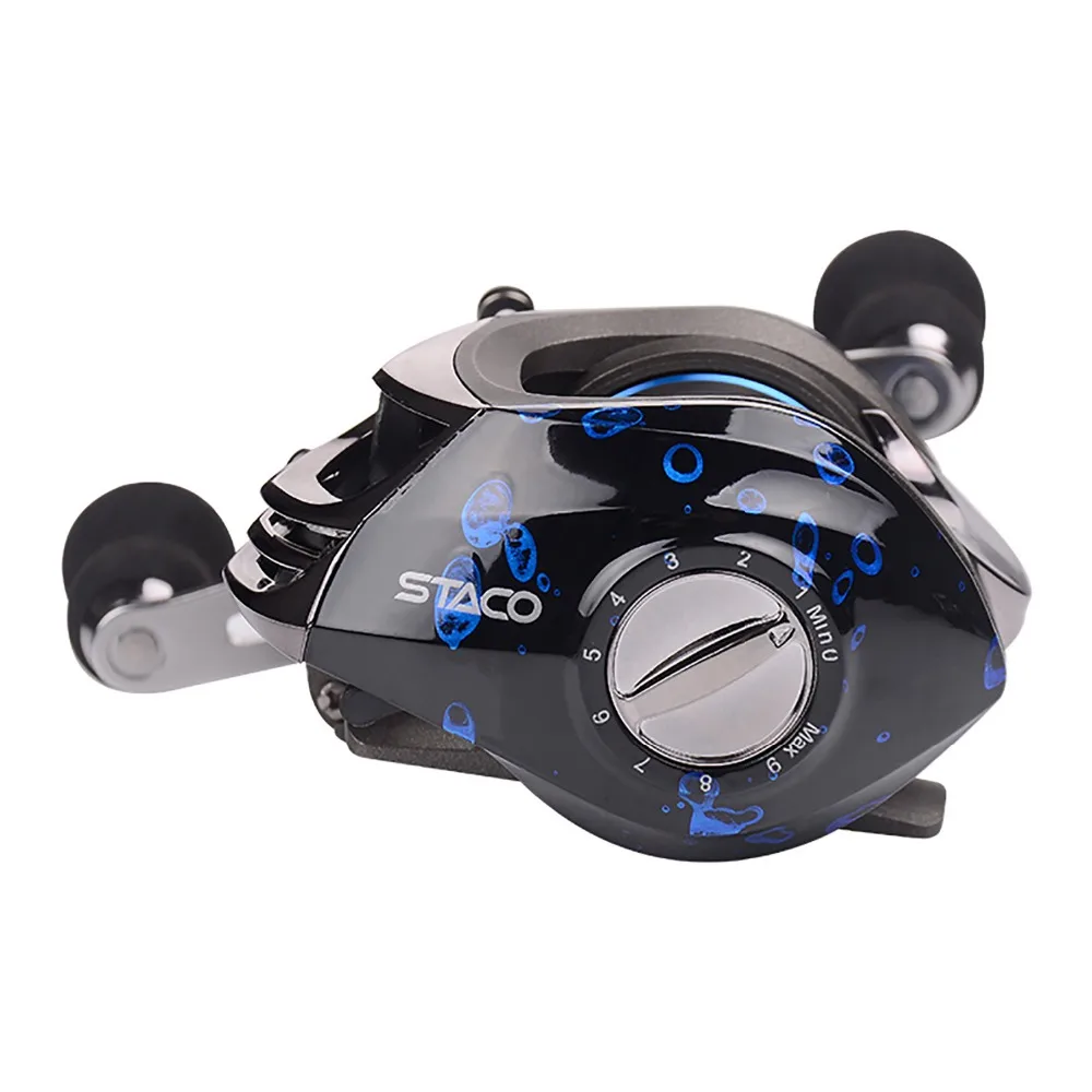 Baitcasting Fishing Reel 13+1 Ball Bearings Casting Reel Magnetic Braking System Baitcaster with Stainless Ball Bearings Reels