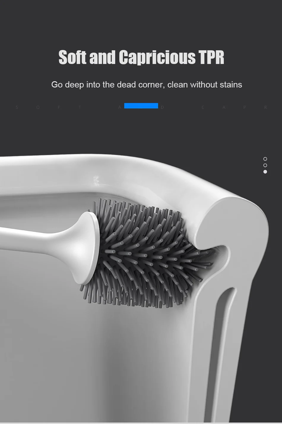 GESEW – brosse de toilette à tête en Silicone TPR, outil de nettoyage à vidange rapide, brosse de nettoyage murale ou sur pied, accessoires de salle de bains