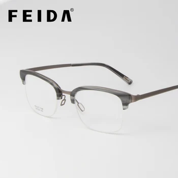 

FEIDA ACETATE men Eyeglass frames brand fake decorative optical korea myopia transparent computer clear Eyewear frames RS1277