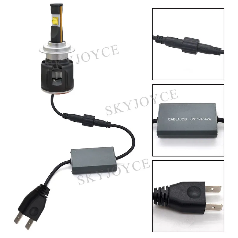 SKYJOYCE 1 Set H7 60W 6000LM ETI-70 Lens Chips H4 H11 HB3 HB4 H7 E70 Car LED Headlight Front Lamp Bulb 6000K White Auto Headlamp (12)