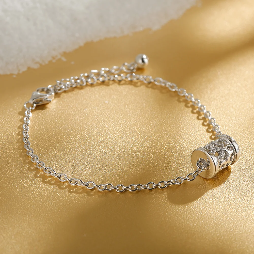 SA SILVERAGE Real 925 Sterling Silver Round Charms Bracelets Bead