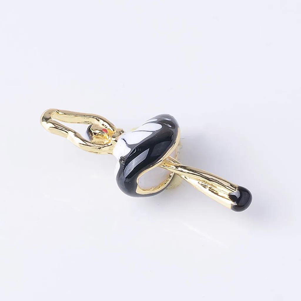 5PCS LOVELY MINI DANCING GIRL ALLOY ENAMEL PENDANTS FOR HANDMADE EARRINGS BRACELETS NECKLACES DIY JEWELRY, 0.39 x 0.83 inch