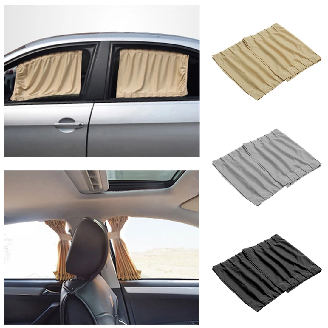 2018 Auto Window frames Sun protection visor blinds cover Aluminum alloy car side windows sun