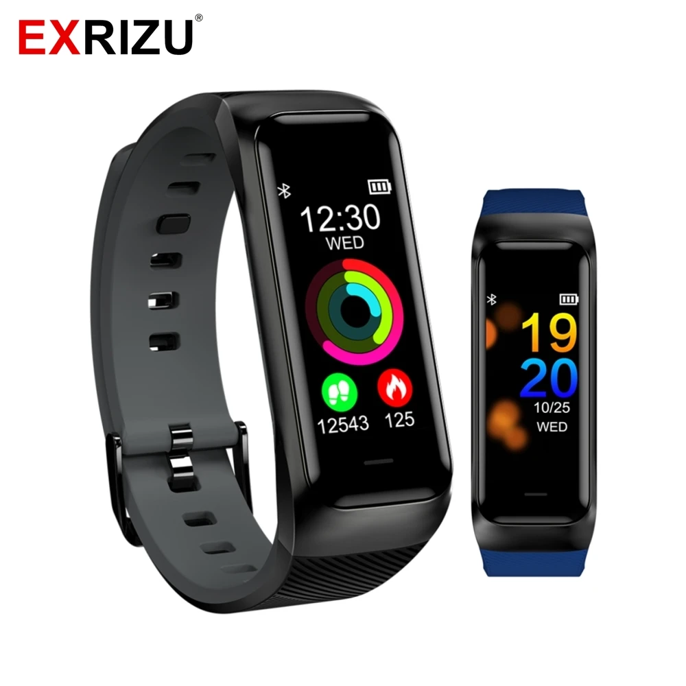 

EXRIZU Smart Wristband Watch Heart Rate Monitor Waterproof Smart Watch Fitness Tracker Bluetooth for Android iOS Women Men