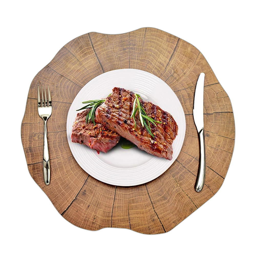 

HOHGIULIA 2Pcs Wood Shape Placemats On The Table High Quality Waterproof And Heat Insulation Table Mats Useful Housewares H213
