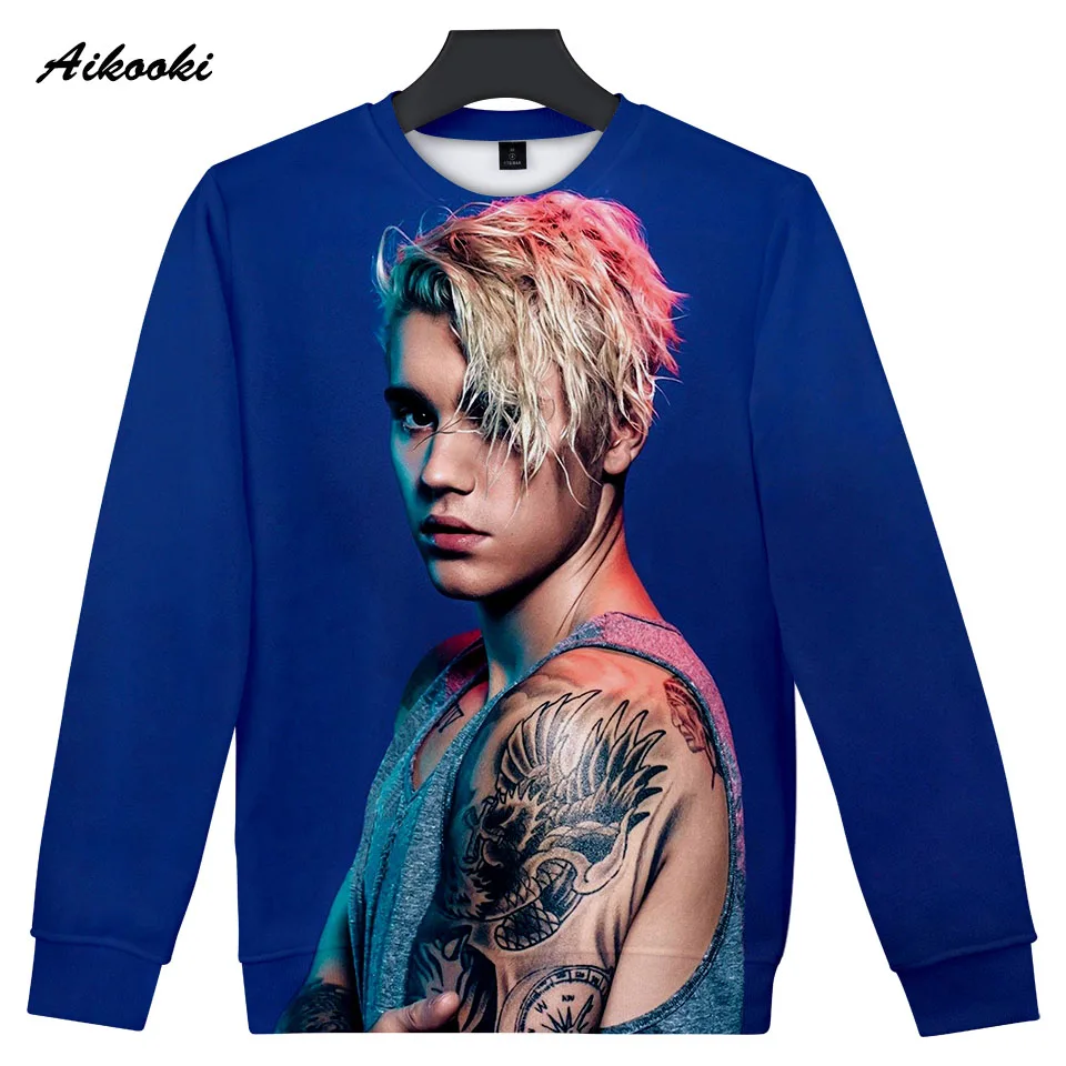 new Justin Bieber 3D Sweatshirt Idol Unisex Hoodie 3D Print SuperStar Fans Boy/Girl Sweatshirt Capless Cotton Thin High quality
